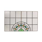 Colorful Art Deco Floral Stained Glass Window 51x42cm