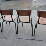 set of four school chairs 1950