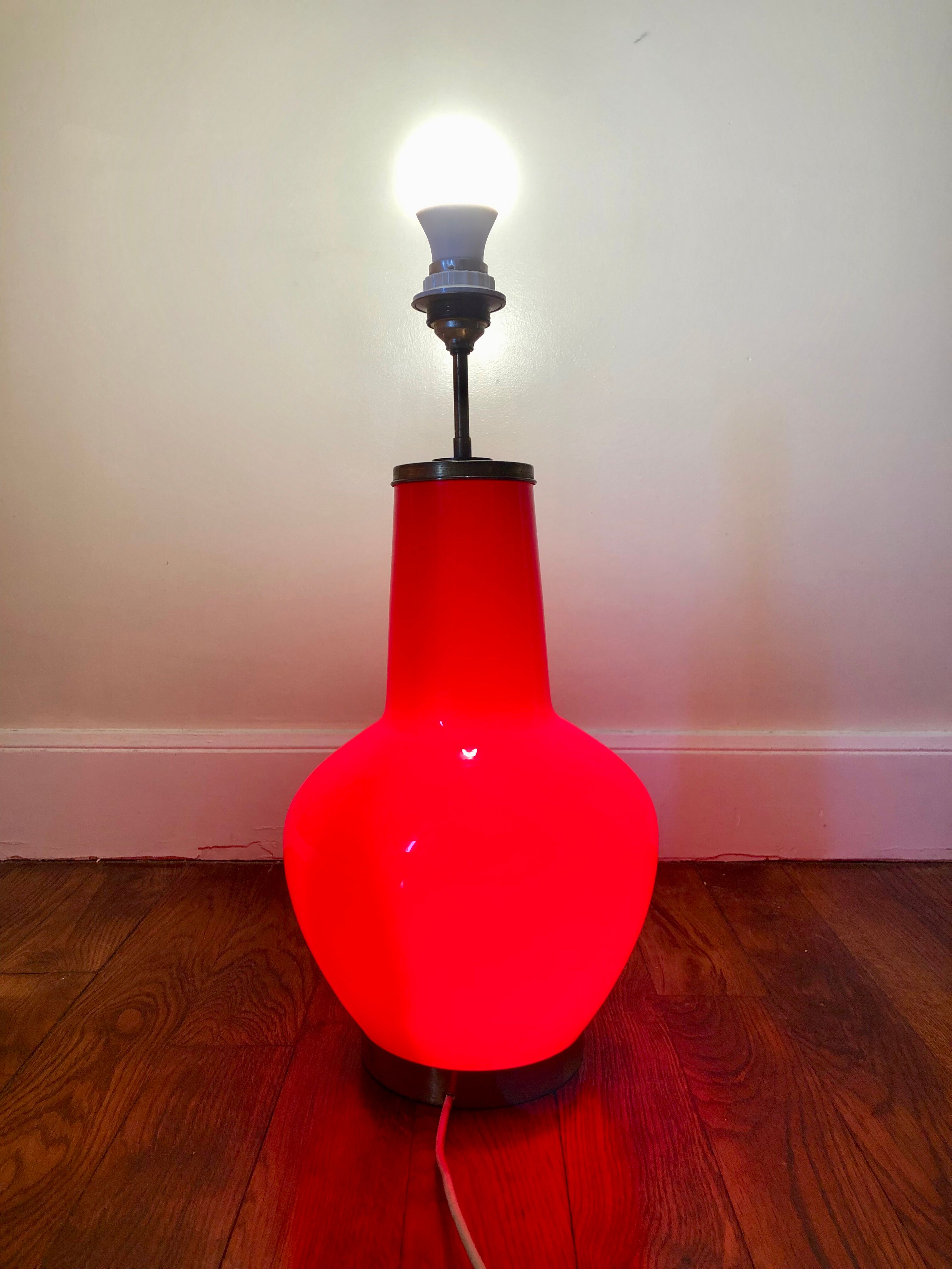 Backlit red lamp foot 1980