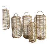 Small lantern-shaped rattan suspension H35 D15