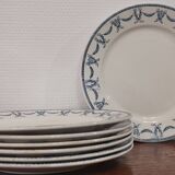 Set of 7 iron earth flat plates u&c sarreguemines and digoin