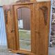Mid-century vintage Scandinavian 1950s Parisian Art Deco wooden wardrobe