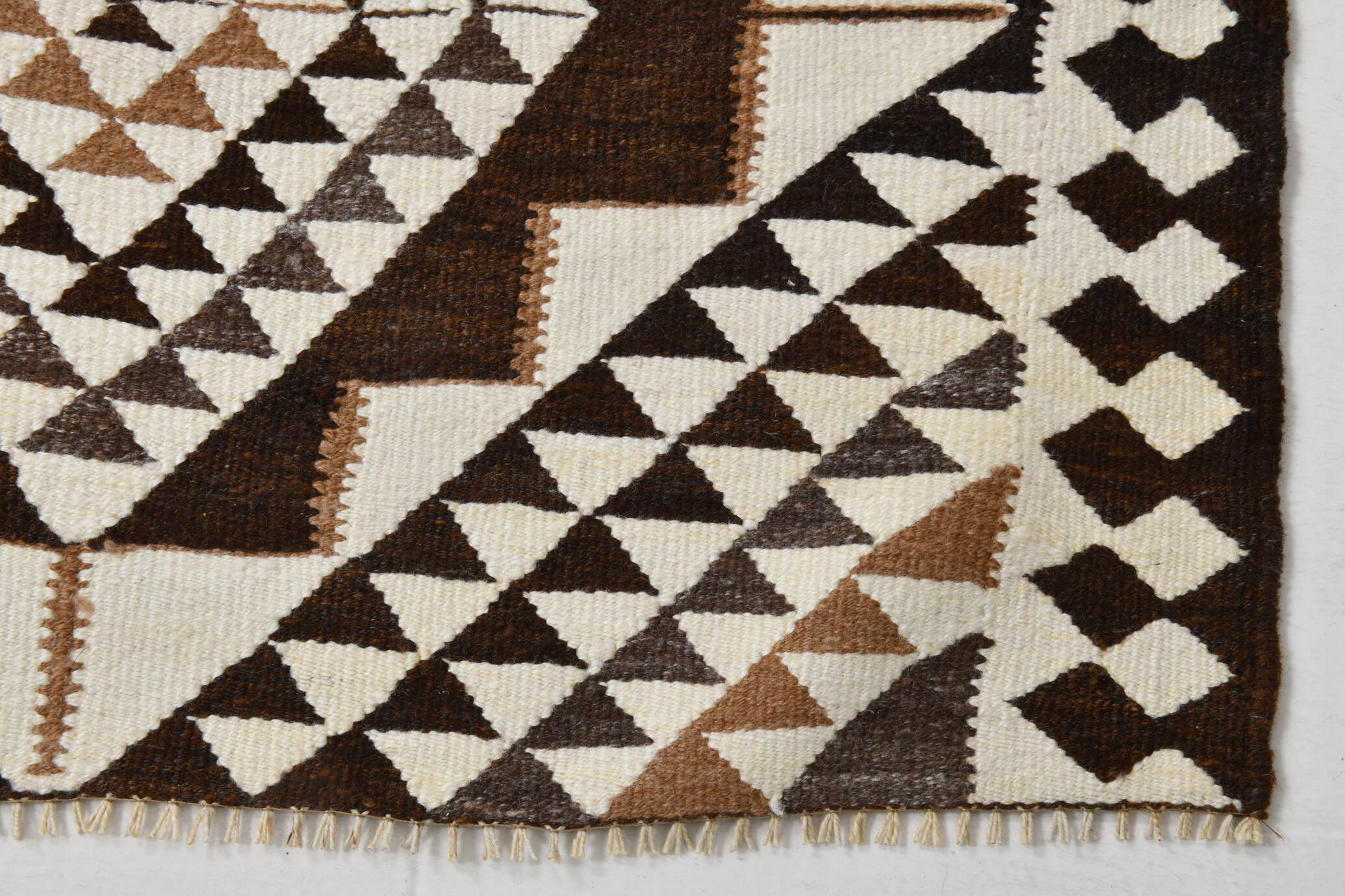 3x10 Brown Beige Persian Kilim Runner Rug, 97x324Cm