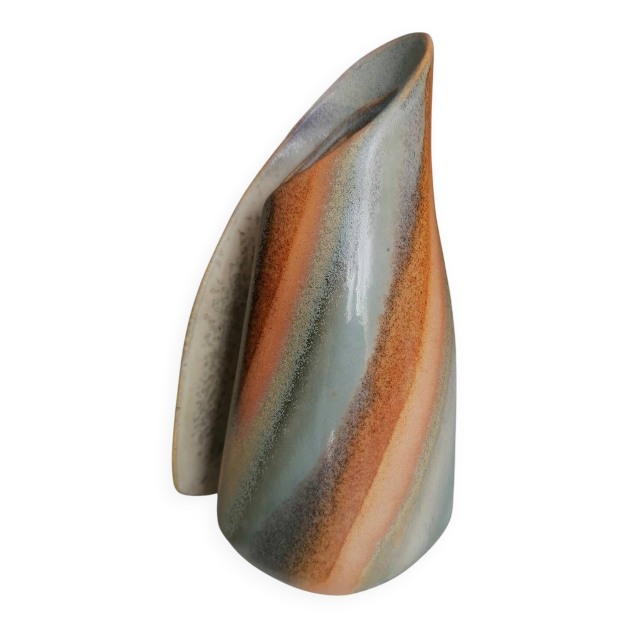 Glazed stoneware vase signed Marc Delattre, ceramicist.