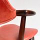 Red colored leather cowhorn chair, 1970s