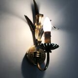 Pair of vintage golden wheat ear wall sconces Maison Masca Florence