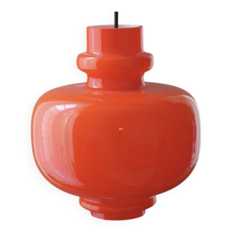 Suspension en opaline orange d'Hans Agne Jakobsson pour Staff