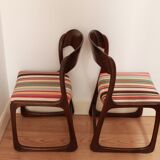 Pair of two chairs sled baumann