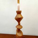 Scandinavian wooden totem candle holder