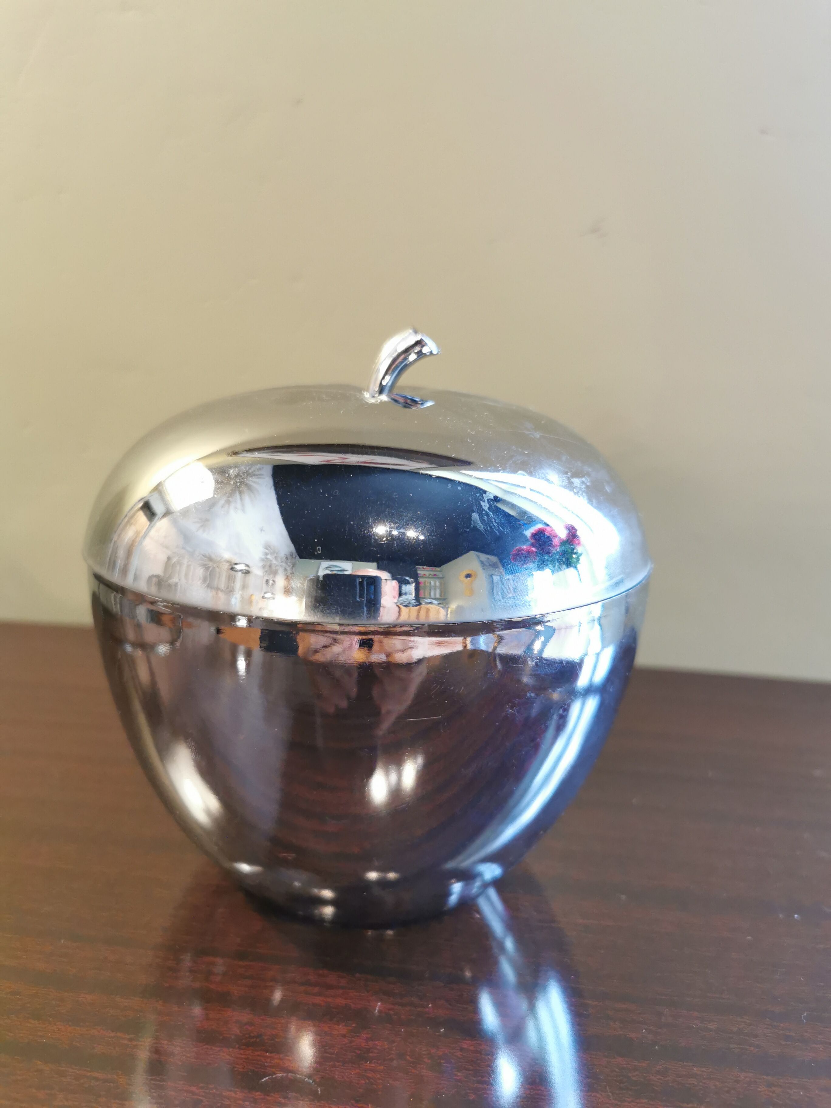 Vintage chrome apple ice bucket