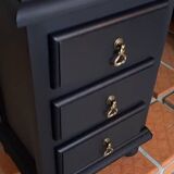 Tables de chevet Mid-Century Modern restaurées – Noir et bronze