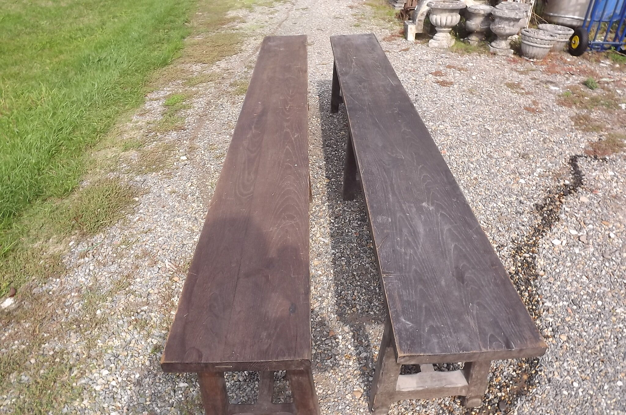 Pair of oak benches