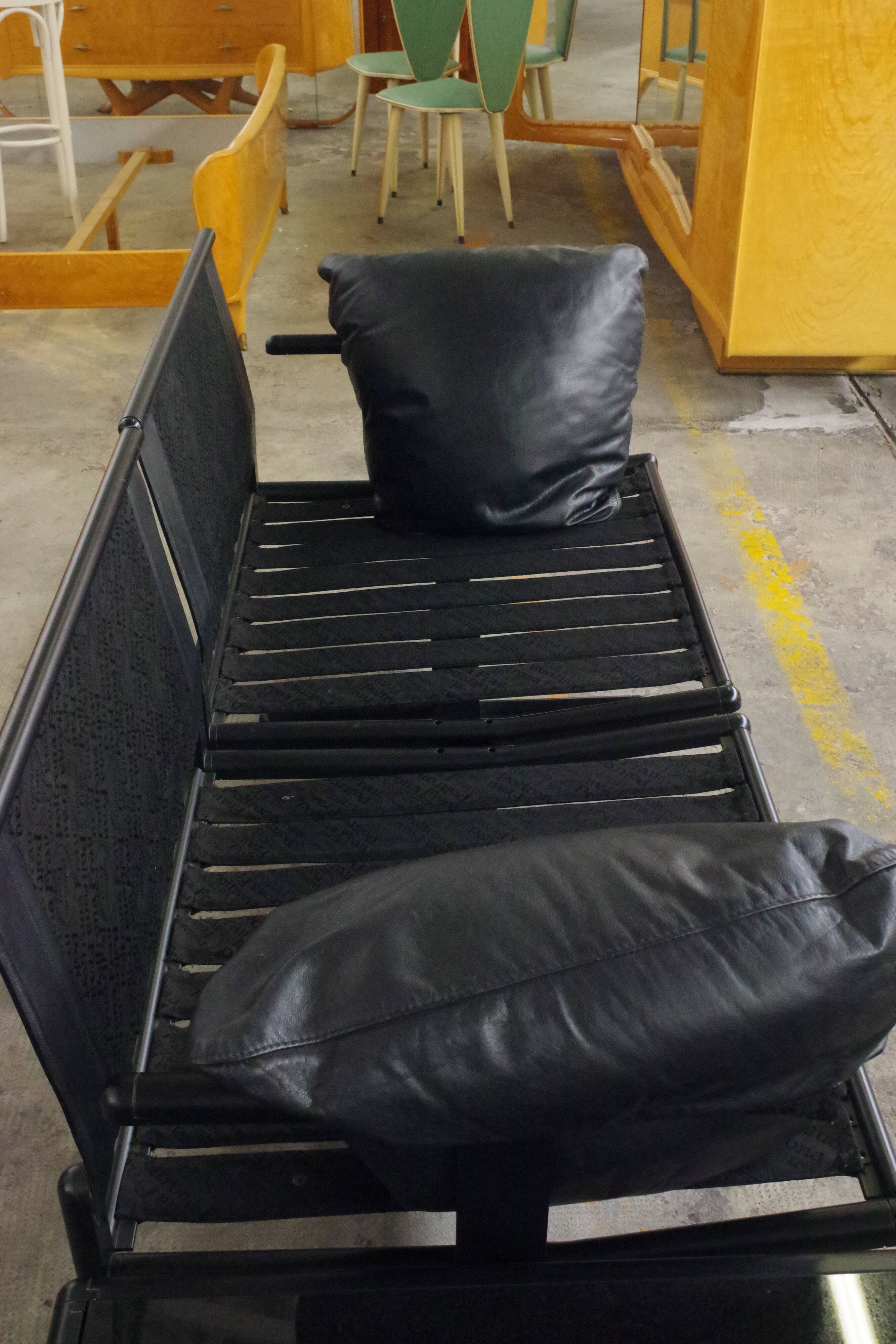 Corner sofa opening in leather and coffee table in marble by pierluigi cerri for frau, 1980s