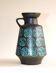 Black vase with turquoise decorations West Germany