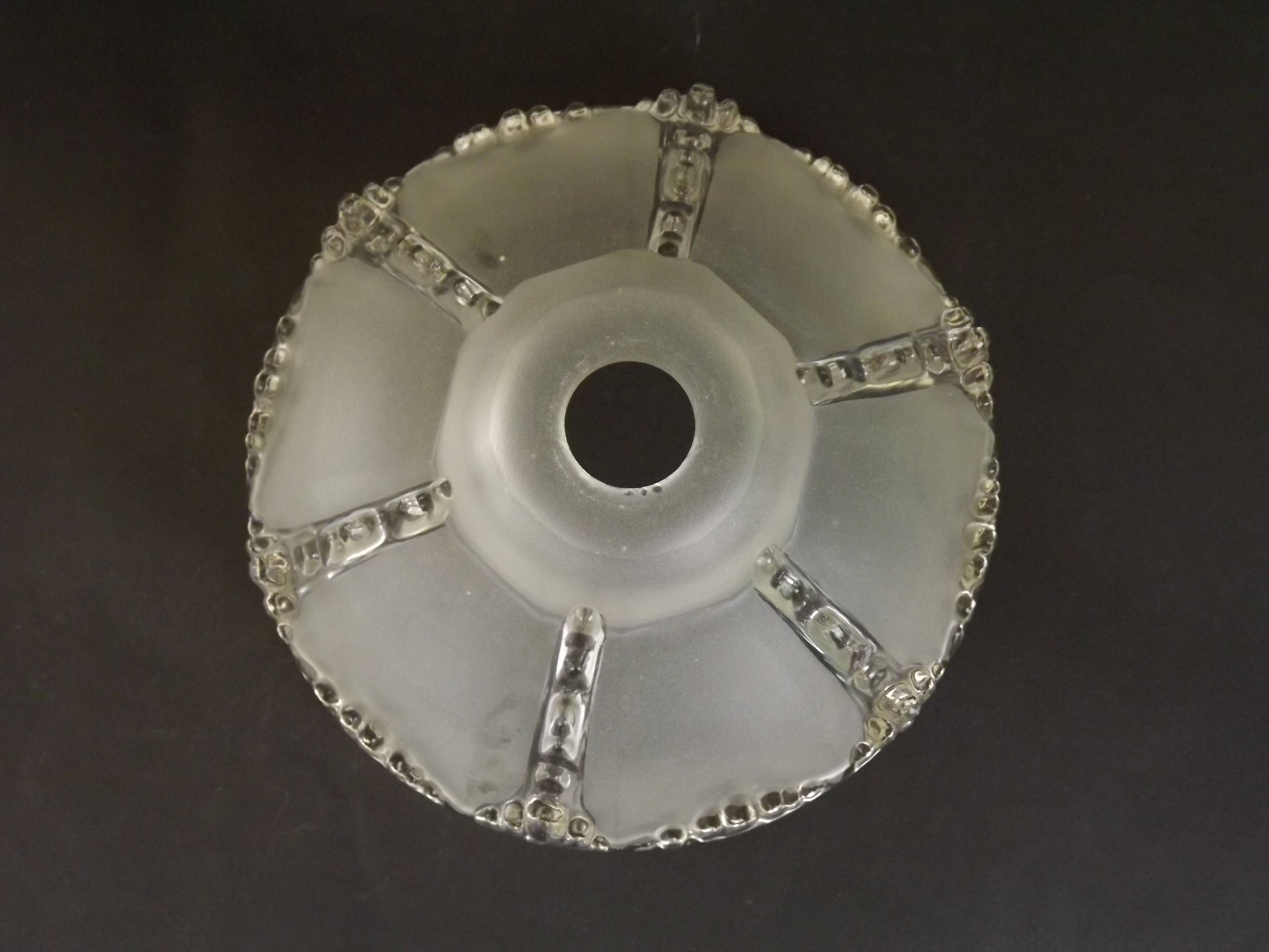 Signed ezan france frosted glass icicle shades set of 3 – art deco lighting