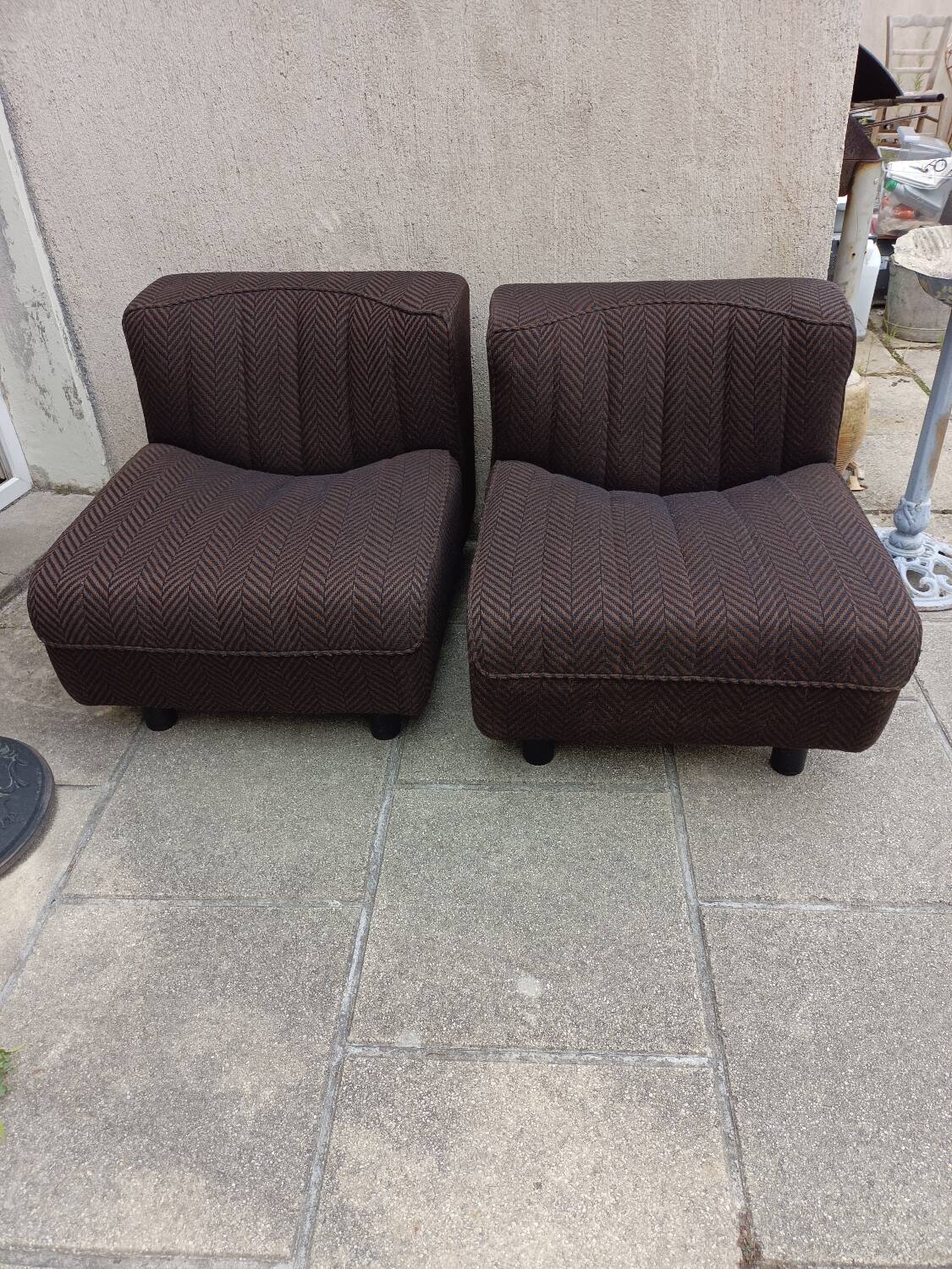 Pair of Tito Agnoli low chairs