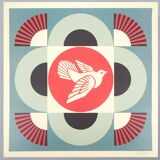 Shepard Fairey : Geometric Dove Blue, sérigraphie originale signée