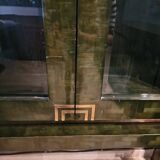 Cabinet in bamboo marquetry and brass by Dal Vera circa 1970