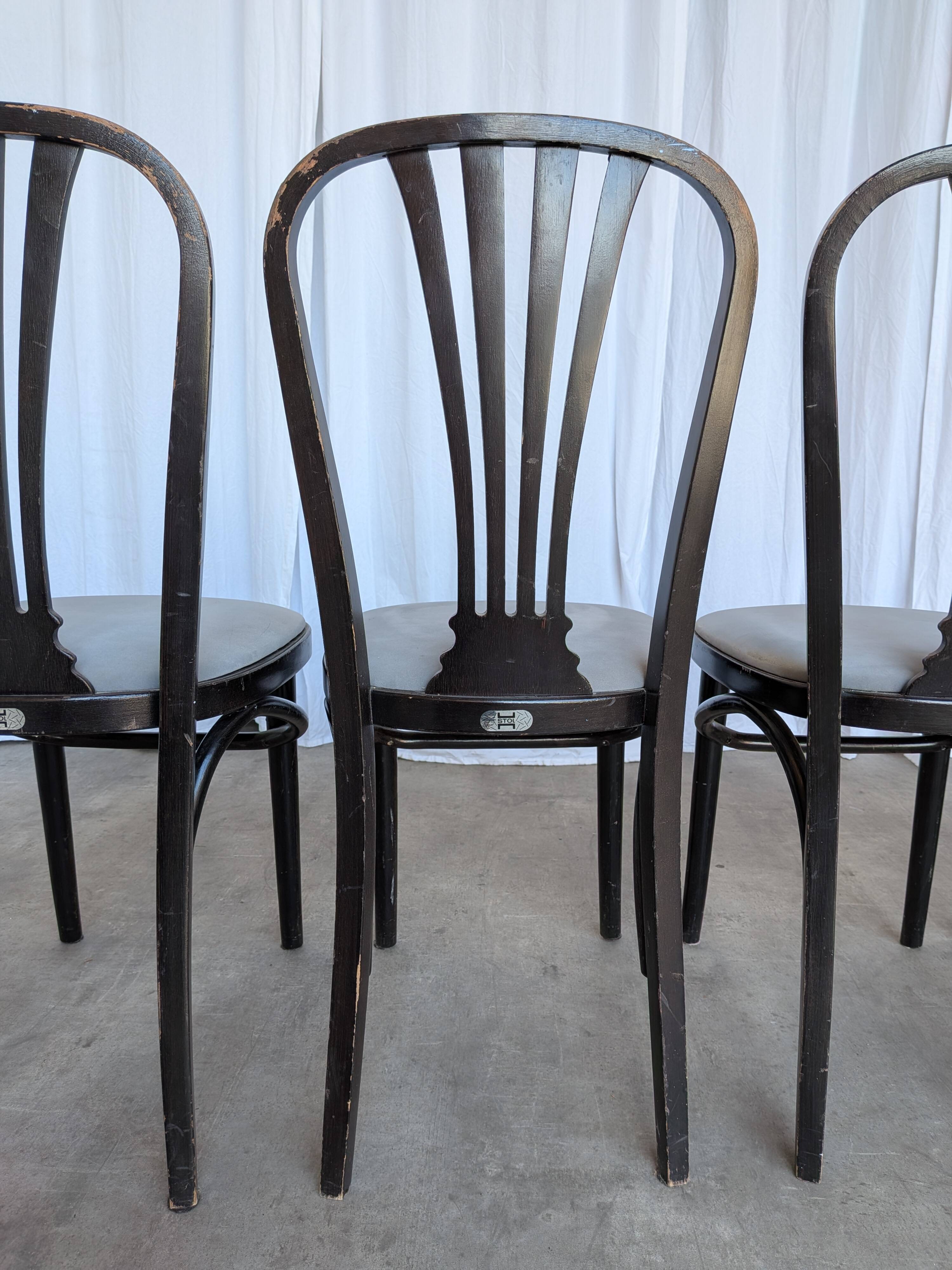 Chaises de salle à manger STOL Kamnik vintage : ensemble de 4 des années 1970, style moderne du milieu du siècle.