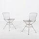 Paire de chaises vintage en fil d'acier de design architectural italien des années 1970