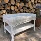 Table basse osier vintage blanche