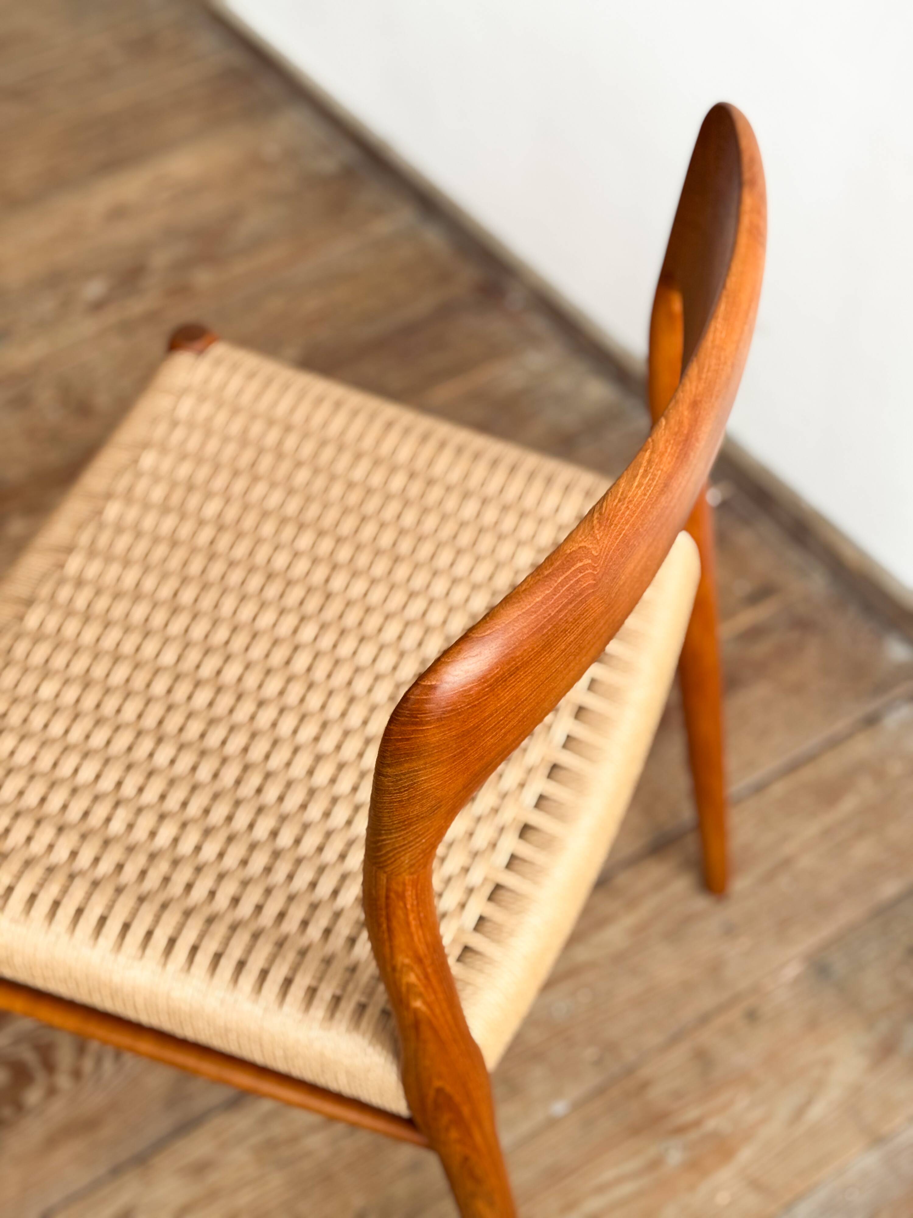 Set of 4 chairs #75 in teak by Niels O. Møller, JL Moller, Mid Century