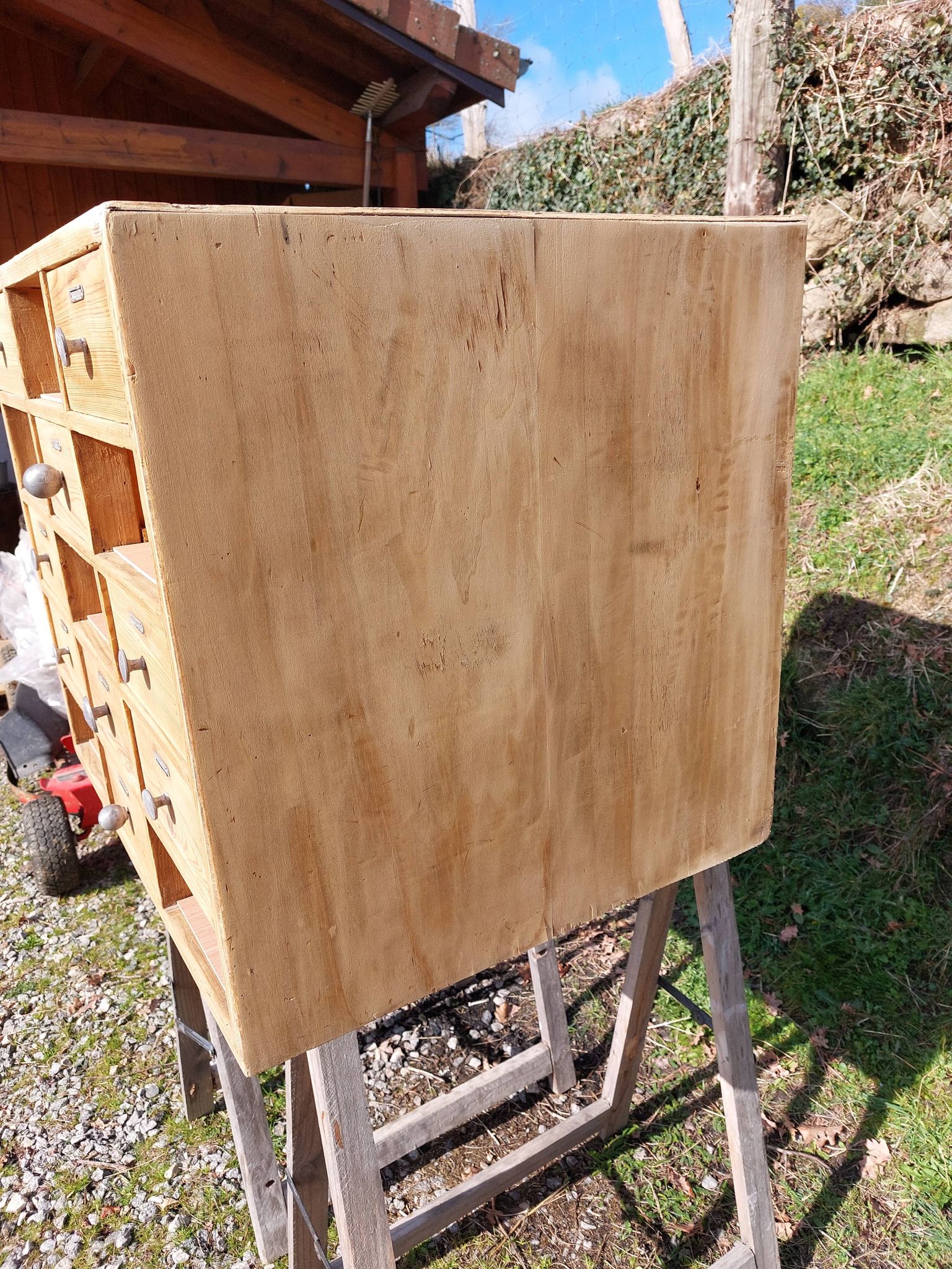 meuble de métier en bois, meuble à tiroirs