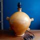 Large lamp foot in terracotta enamelled ochre color / 60s