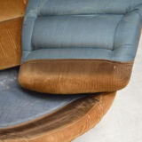 Velvet swivel armchair, 1970