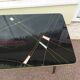Table mid-low formica feet compass glass tray - vintage 1960