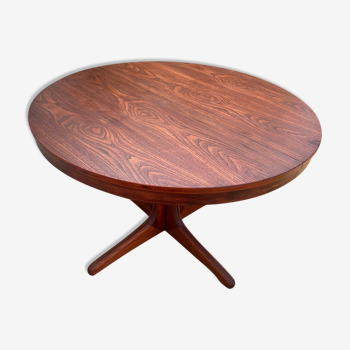 Scandinavian extendable round table in teak lg 115 to 205cm an60
