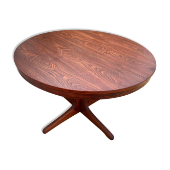 Scandinavian extendable round table in teak lg 115 to 205cm an60