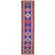 1970s Vintage Turkish Hand-Knotted Wool Cotton Blue Runner Rug 83x364