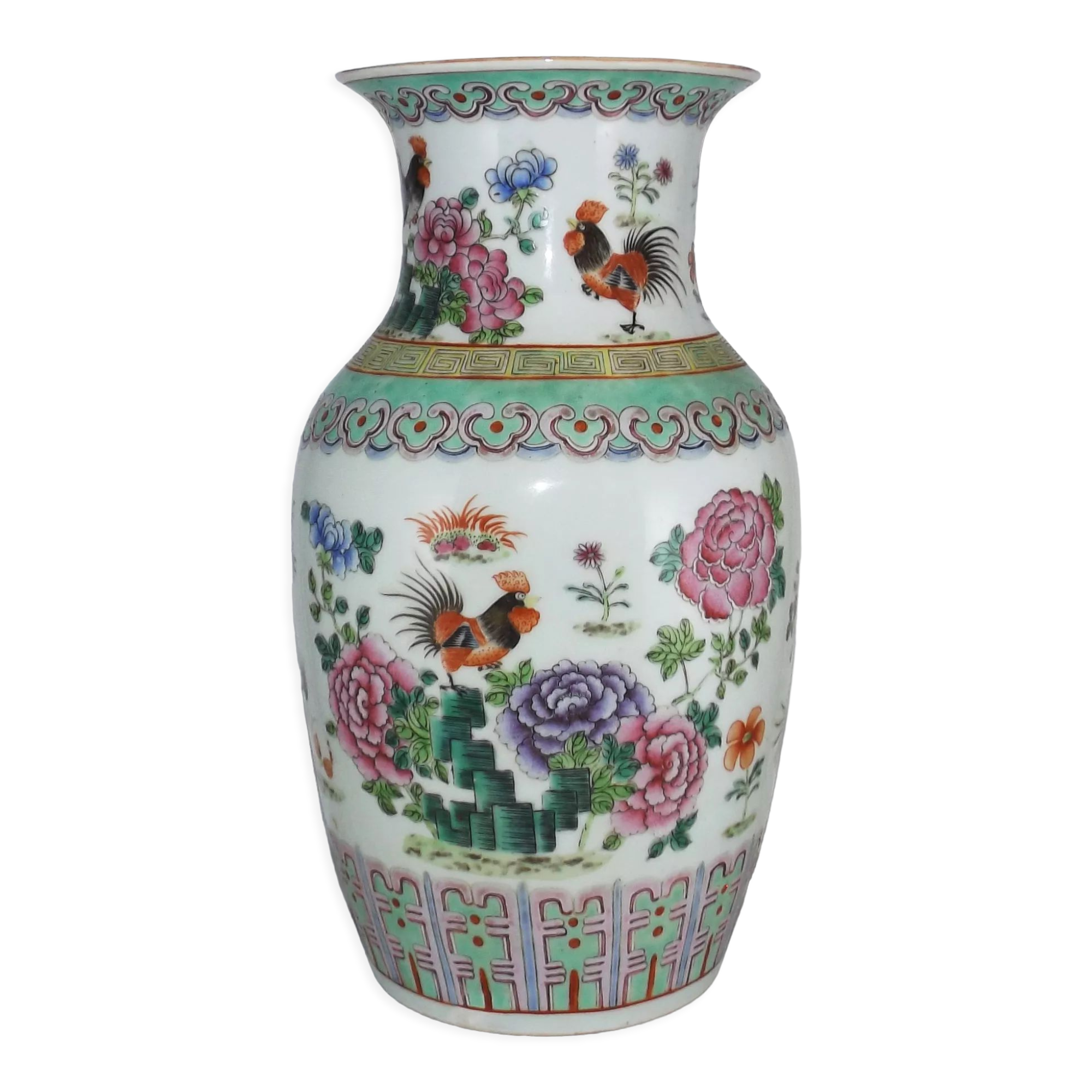 Ancient Chinese vase Rose family early 20th century