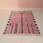 Tapis en laine naturelle tissé main traditionnelle artisanale 2/3 m