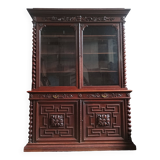 Large Louis XIII bookcase in solid oak