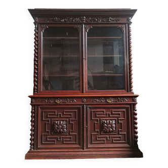 Large Louis XIII bookcase in solid oak