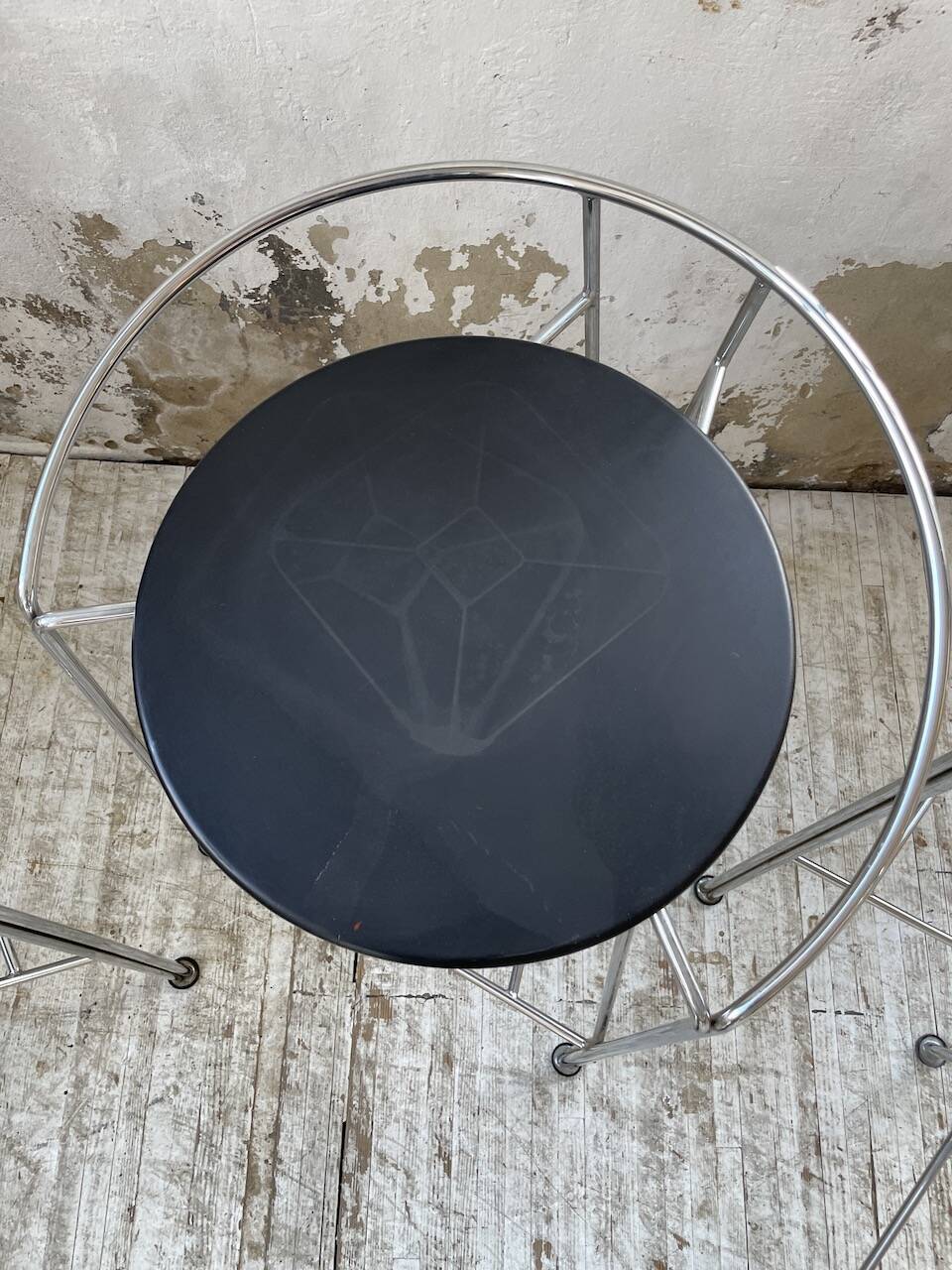 Set of 5 high stools "silver moon" Pascal Mourgue