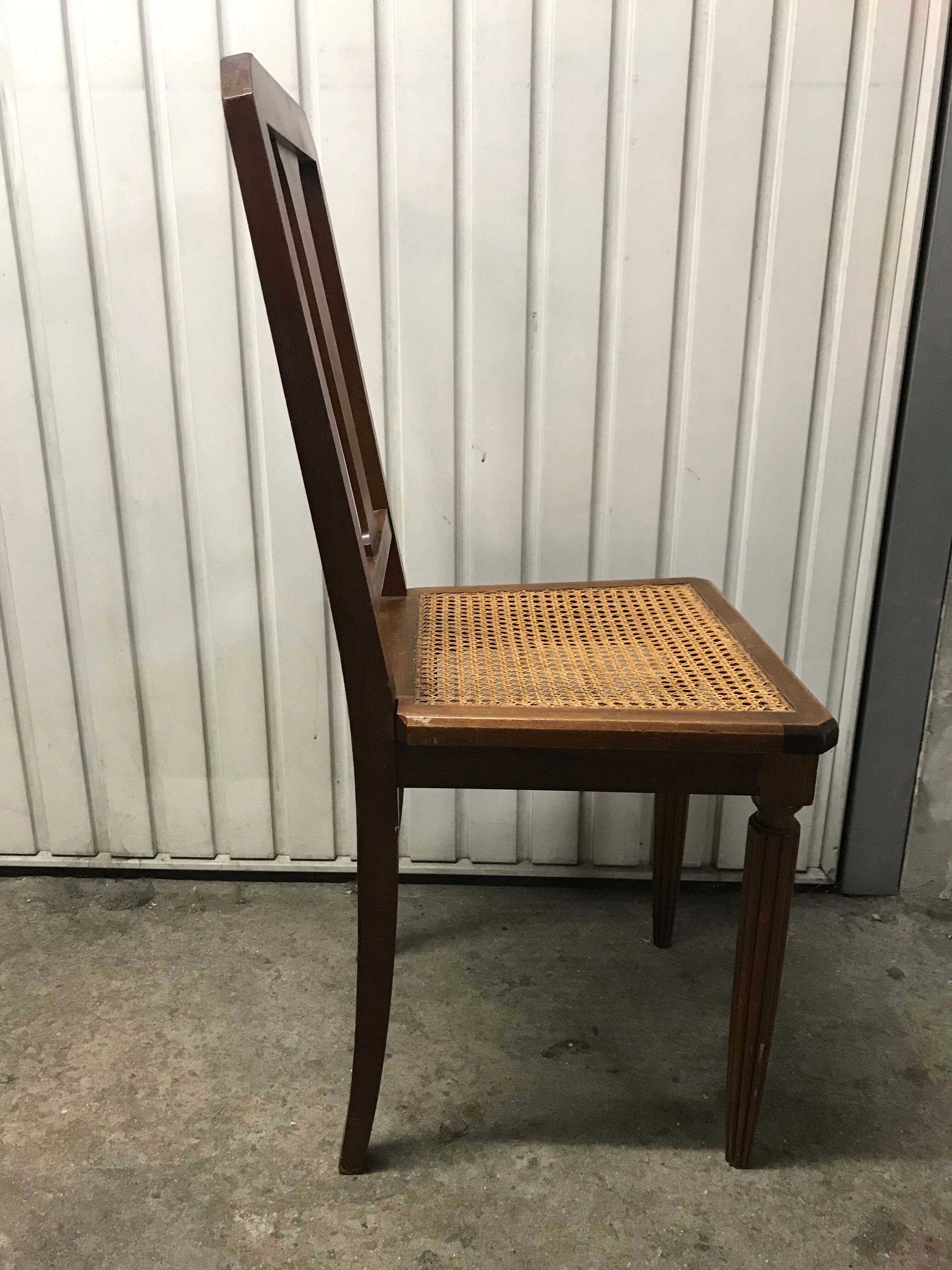 6 Art Deco caned chairs