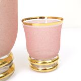 Carafe and pink granite glass
