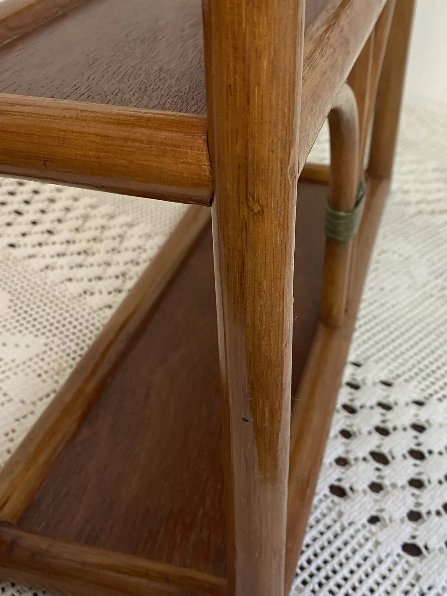 Bamboo and rattan shelf, 1970s