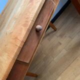 Wooden farmhouse table