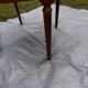 Round dining table in cherry-stained fruitwood with 2 extensions diam 110 cm