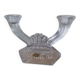Vintage Buder 2-branched crystal candle holder
