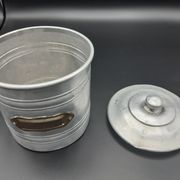Set of 5 round boxes of aluminum, flour, sugar, coffee, tea, spice