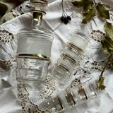 1950 liqueur service in sandblasted granite glass