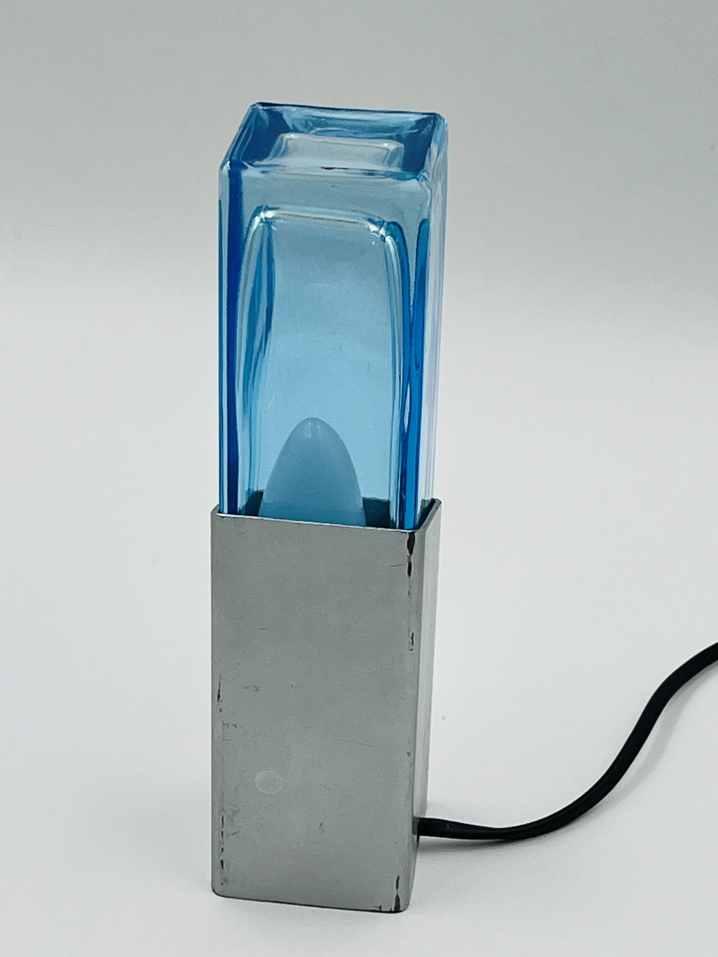 Space Age Glass Block Lamp Murano 1970