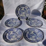 5 Flat plates in Villeroy & Boch earthenware model Blue Burgenland - Diam 24,8cm