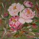 Tableau, painting, still life "The Peonies", signed.