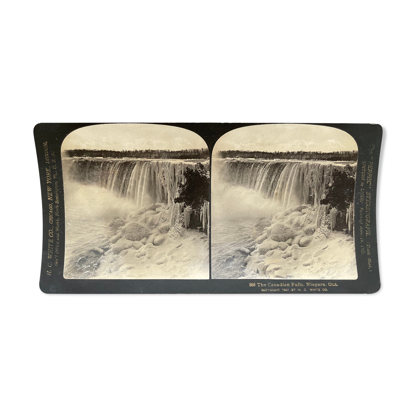 Old photography stereo, stereograph, luxury albumine 1903 Niagara Falls, Canada